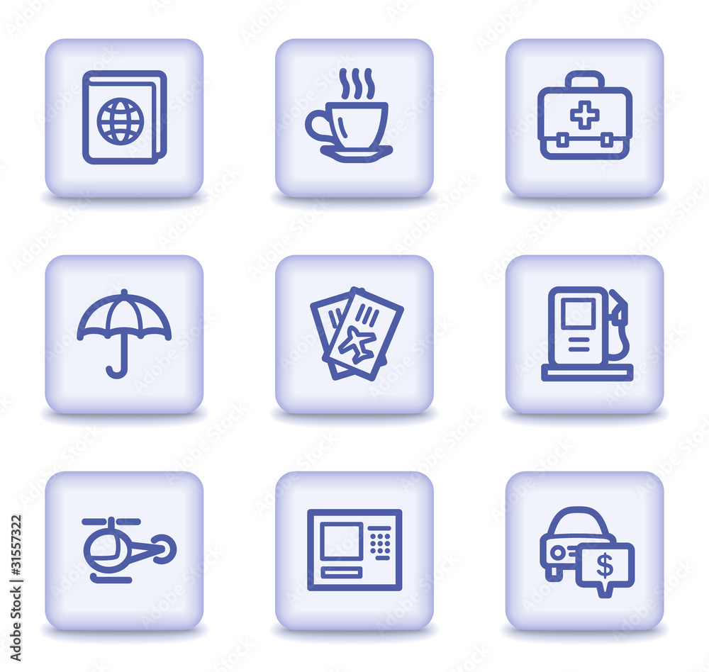 Travel web icons set 4, light violet glossy buttons Travel web icons set 4, light violet glossy buttons