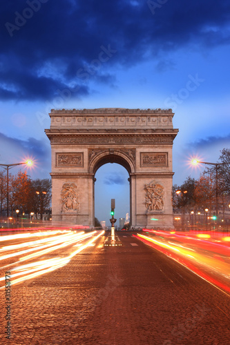 Paris, Famous Arc de Triumph at evening , France © Tomas Marek