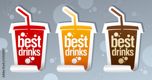 Best drinks stickers in form of take away cup.