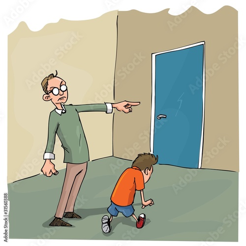 Cartoon of Dad scolding his son
