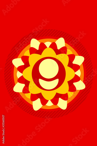 fleur psychedelique rouge