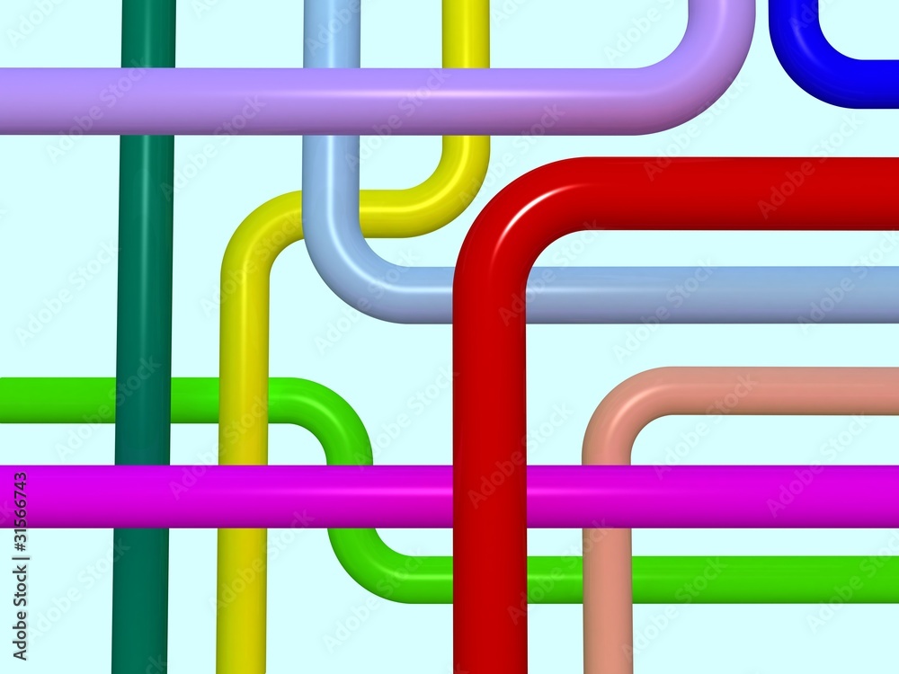 colored tubes on a blue background