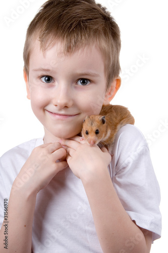 Boy with a  hamster