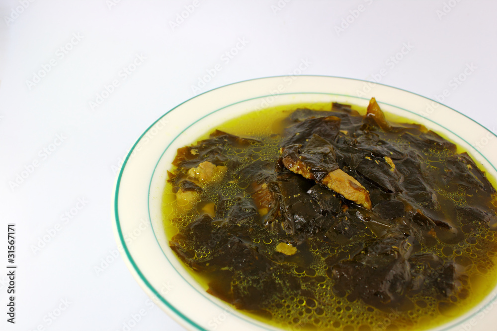 Naklejka premium seaweed soup with pork