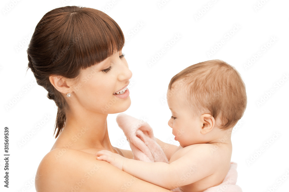 happy mother with adorable baby happy mother with adorable baby