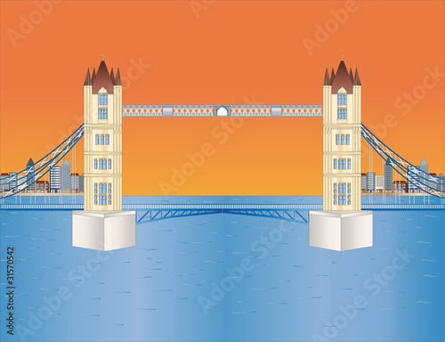 tower bridge at sundown ( background on separate layer )