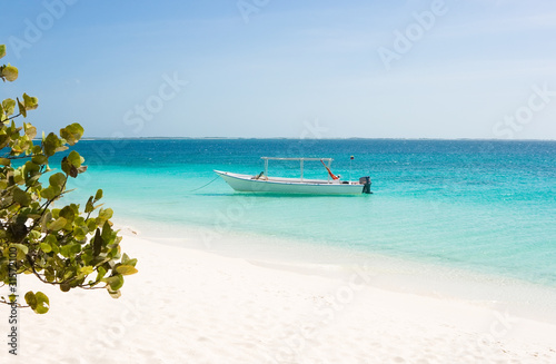 Boat at the tropical beach photo