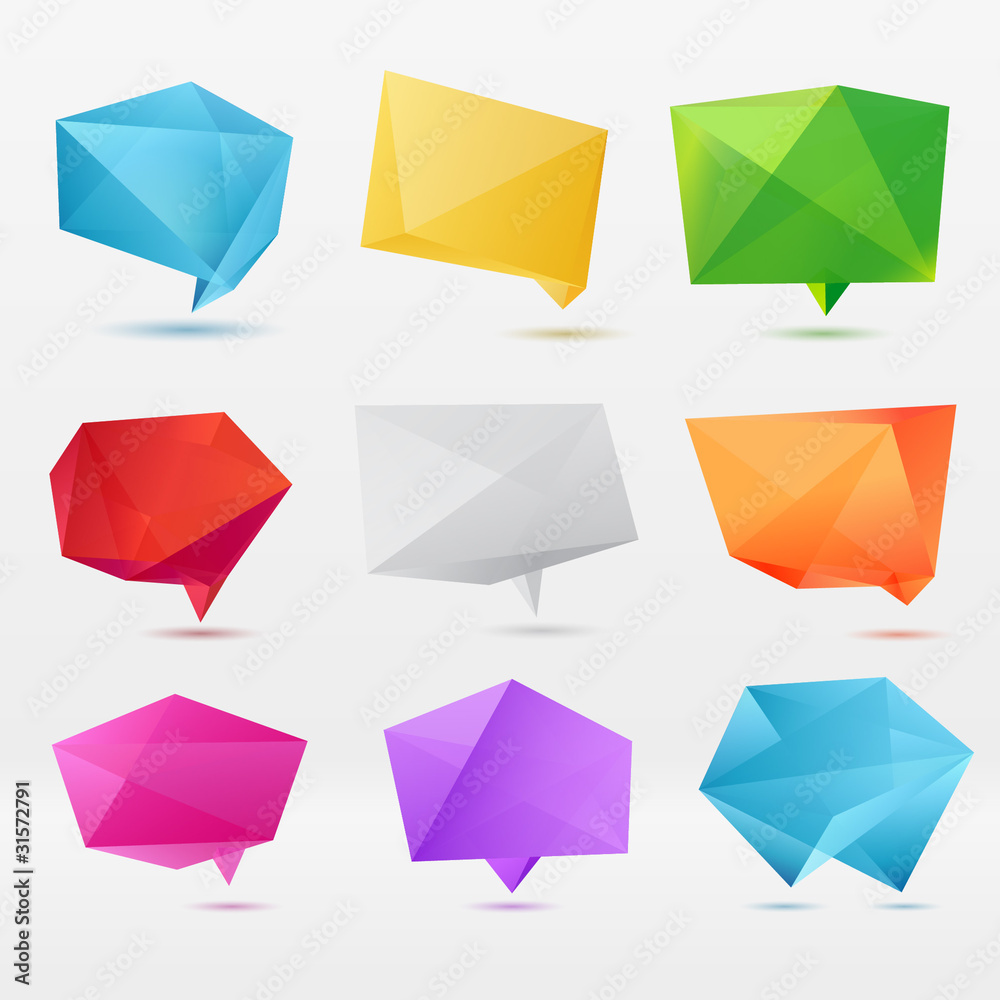 Abstract origami speech bubble vector background Abstract origami speech bubble vector background