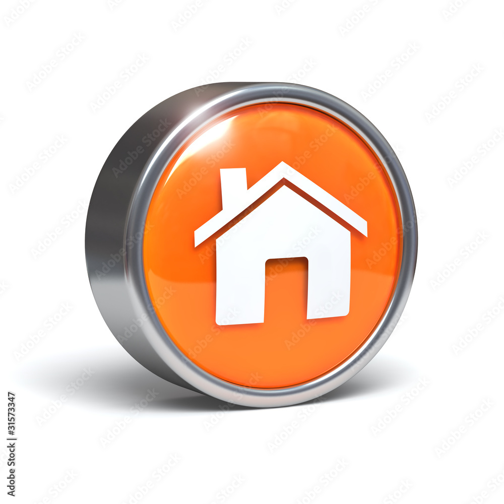 Home - 3D button with clipping path Home - 3D button with clipping path