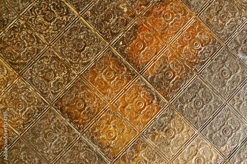 Nineteenth century embossed tin ceiling tiles
