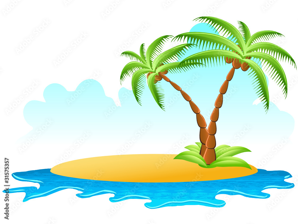 Insel mit zwei Palmen