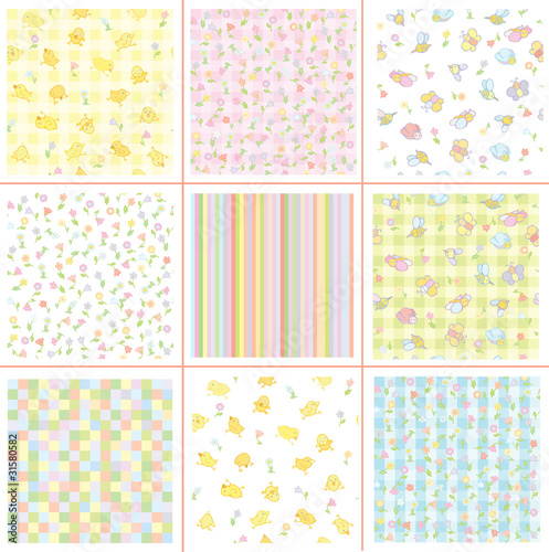 Cute patterns for your design, flora and birds.