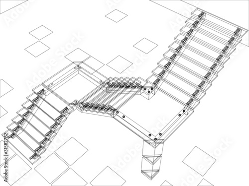 abstract sketch of stairs