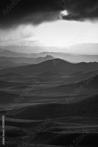 Black and white desert