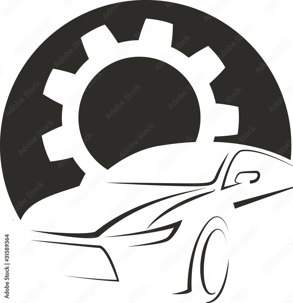 Vecteur Stock Logo Icone auto mécanique