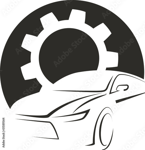 Logo Icone auto mécanique