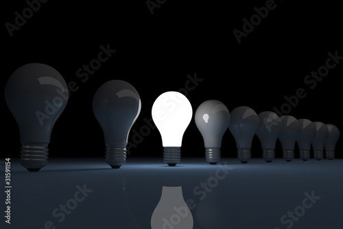 Bright lit light bulb