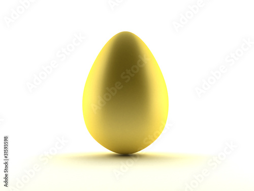 Image of golden Easter egg over white