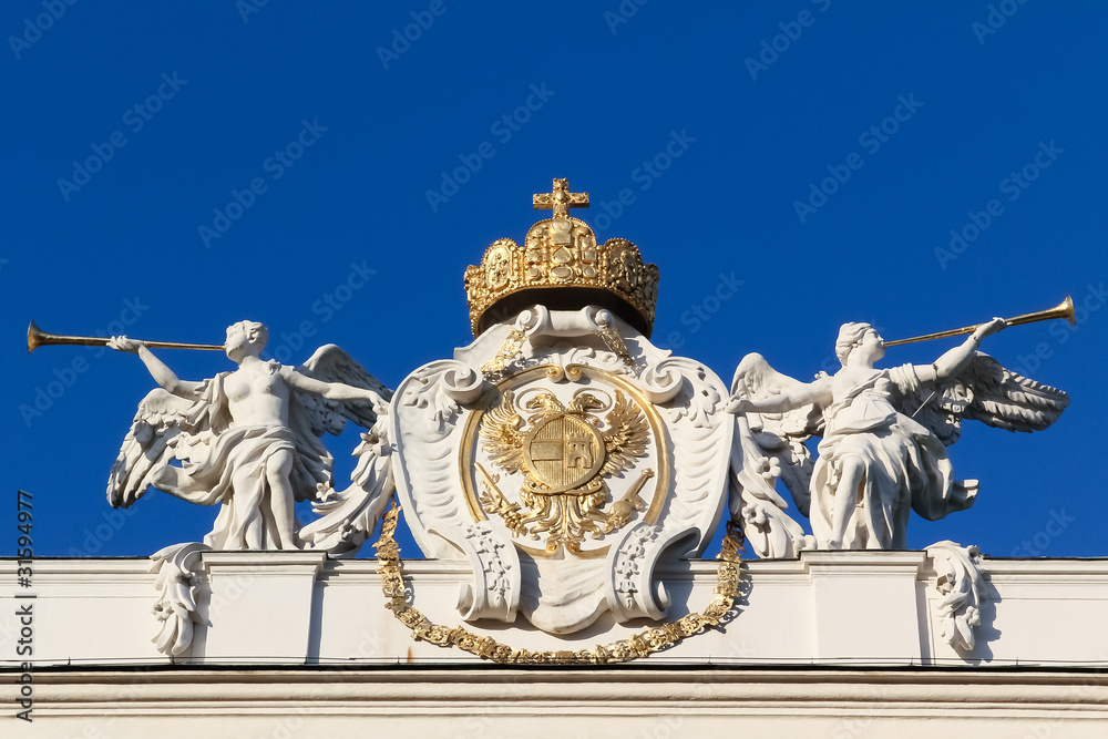 Obraz premium Angels glorifying Austrian insignia of power