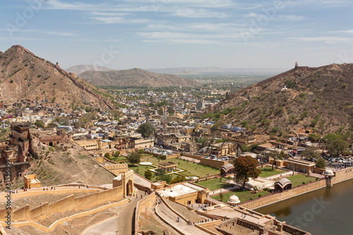 Widok z Fortu Amber na Jaipur, Indie