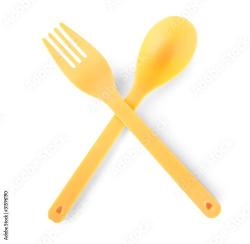 Disposable cutlery isolated