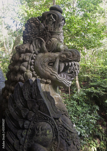 statue in monkey forest Ubud Bali