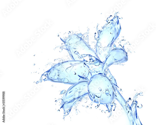 Flower blossom liquid artwork. Freshness concepts series.