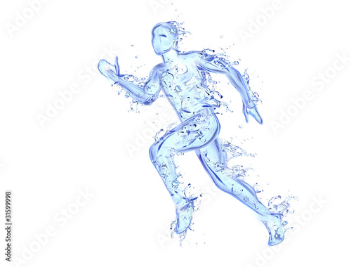 Running man liquid artwork. Freshness concepts series.