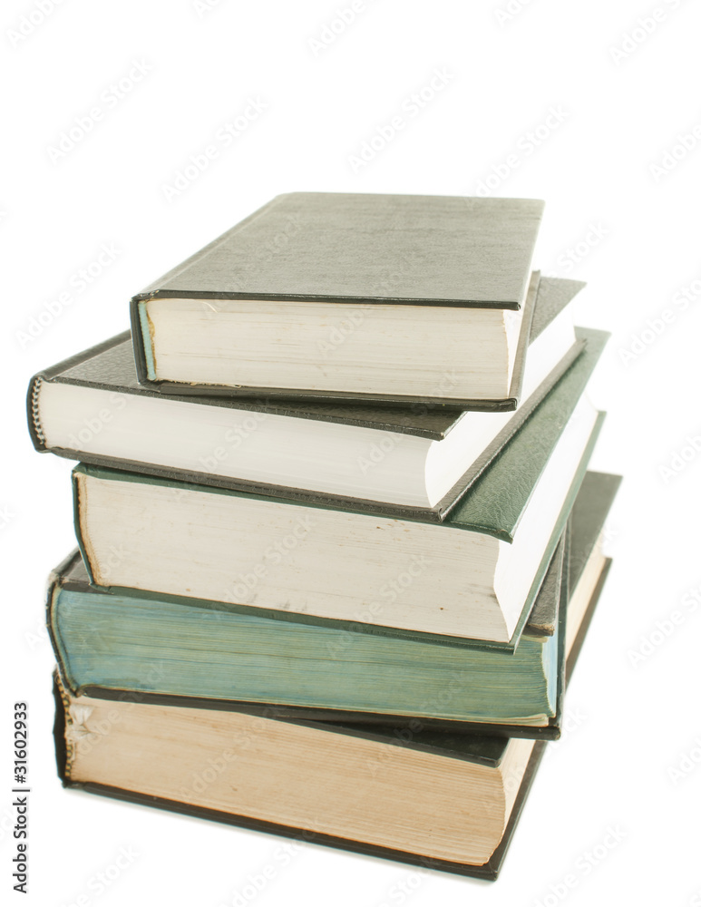 Stack of hard cover books isolated on white Stack of hard cover books isolated on white