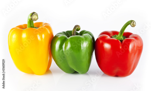 Yellow, Green and Red Bell Peppers