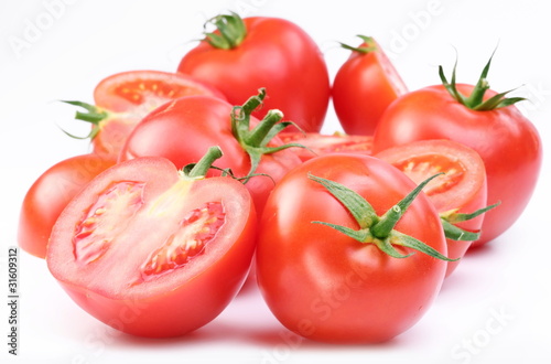Group of ripe red tomatoes.