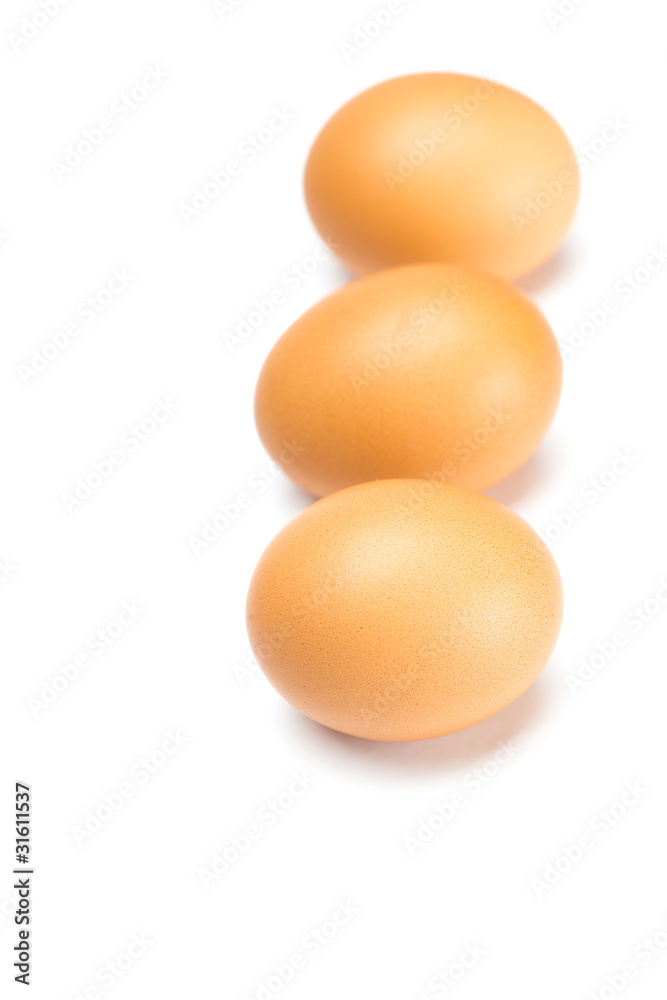Three large eggs isolated on white Three large eggs isolated on white