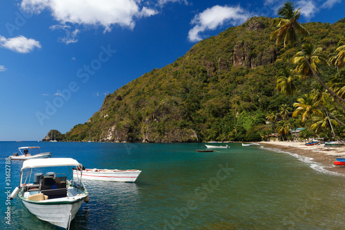Boats On Caribbean Beach