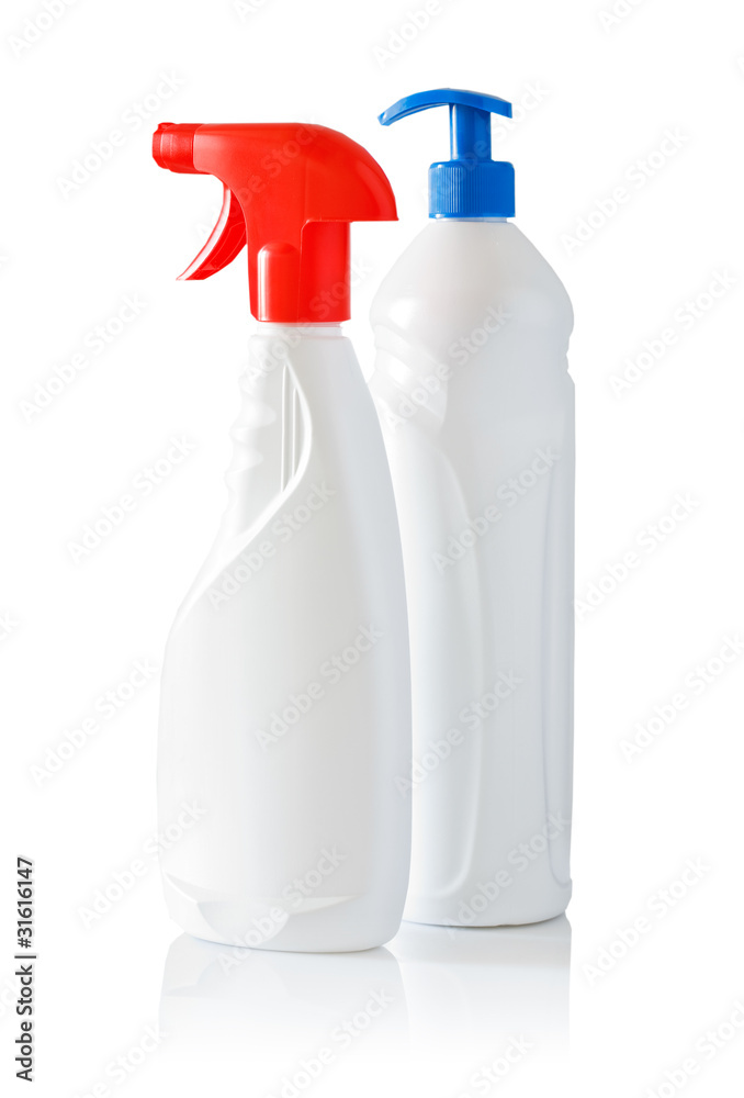 two bottles for cleaning two bottles for cleaning