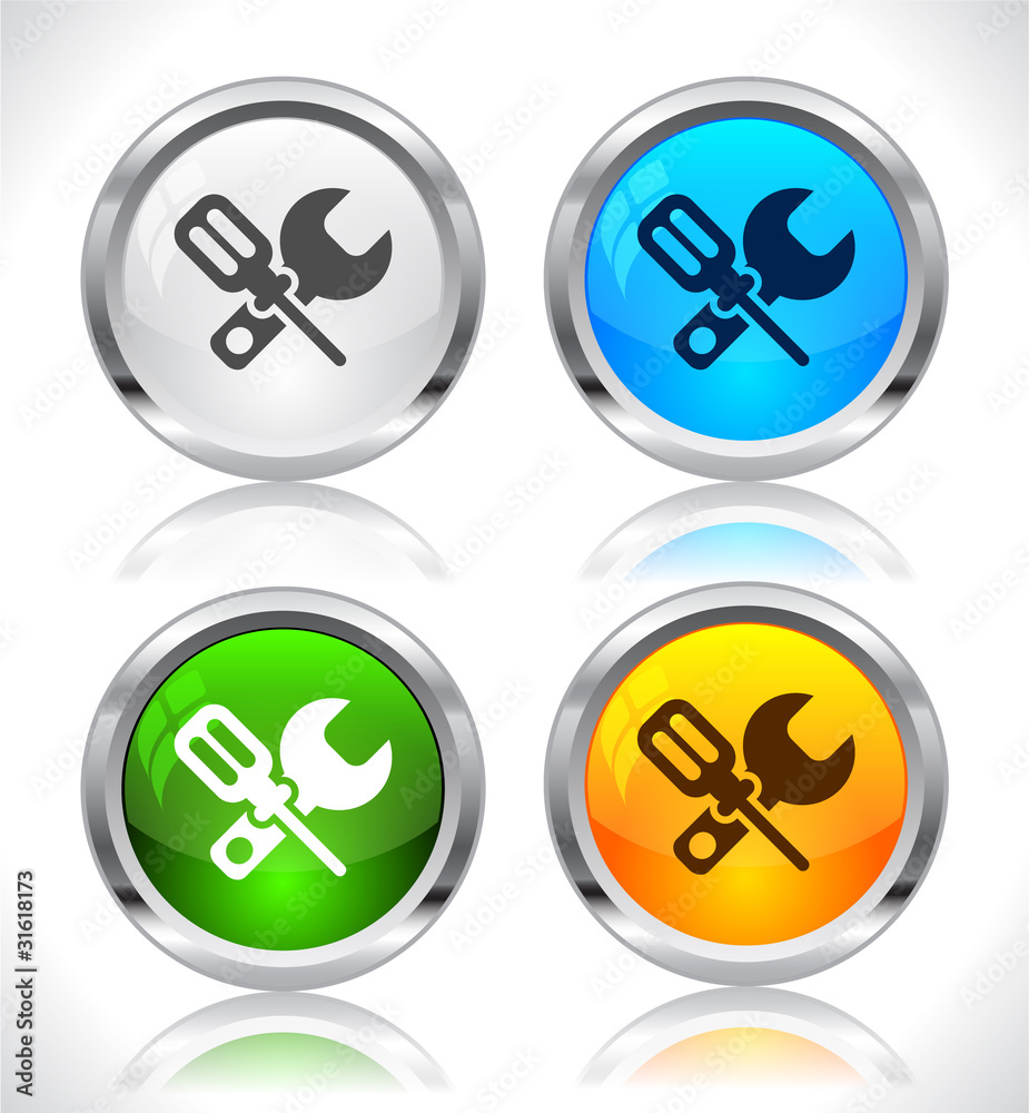 Metal web buttons. Vector eps10. Metal web buttons. Vector eps10.