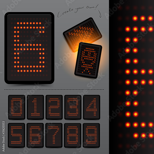 Digital LED Scoreboard Numbers