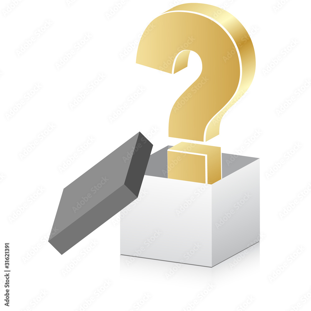 white open box with question mark white open box with question mark