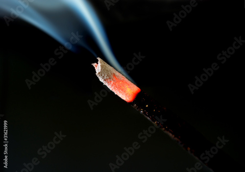 Incense on black