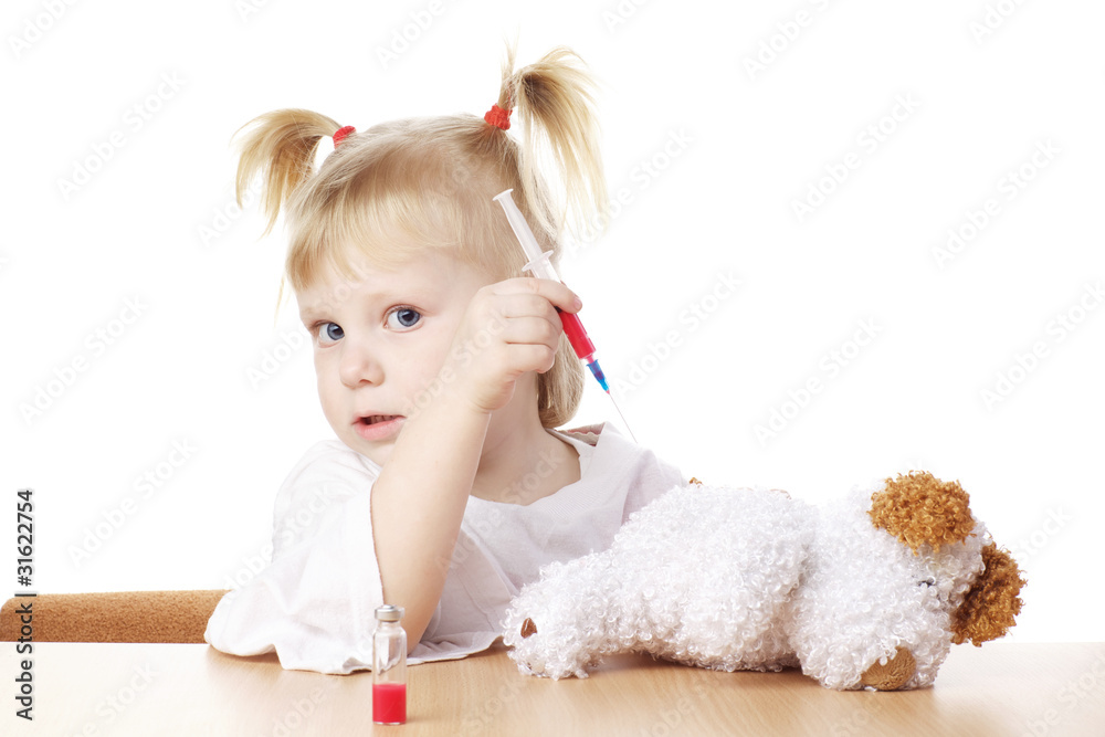 child playing as a doctor