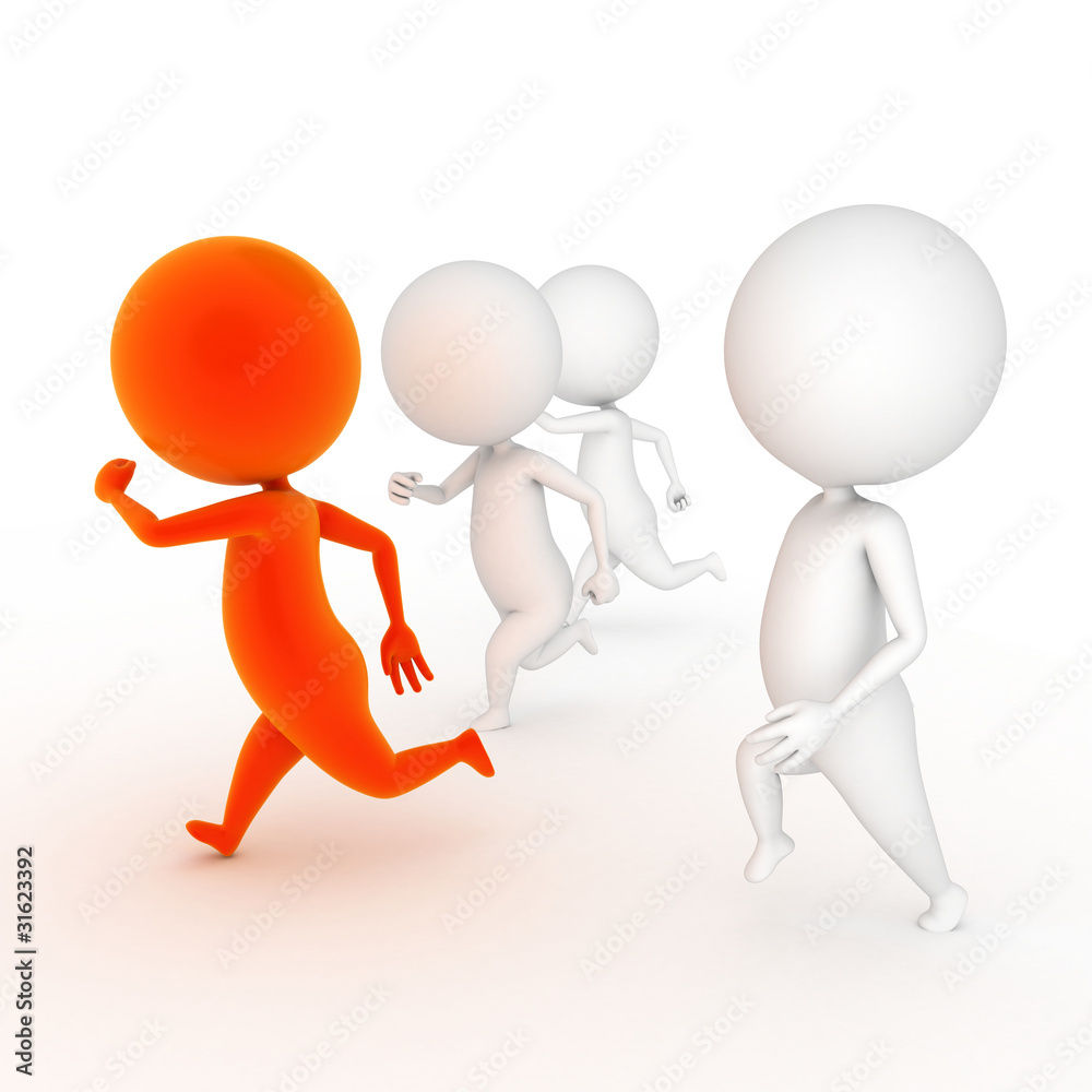 3d rendered illustration of some guys running 3d rendered illustration of some guys running