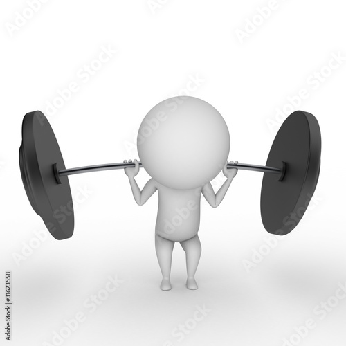 3d rendered illustration of a guy with weights