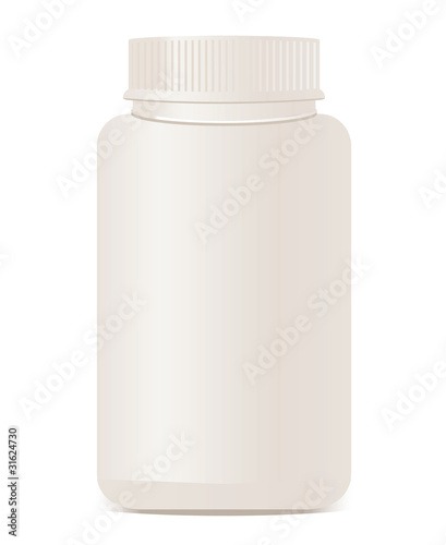 A white plastic bottle isolated.