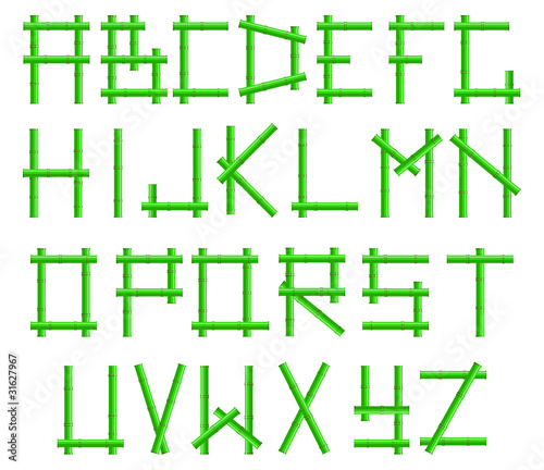 Green bamboo alphabet
