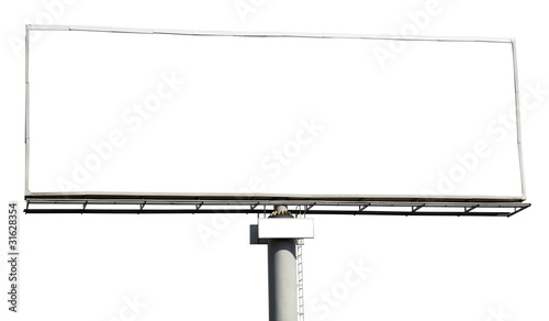 Blank billboard isolated on white background