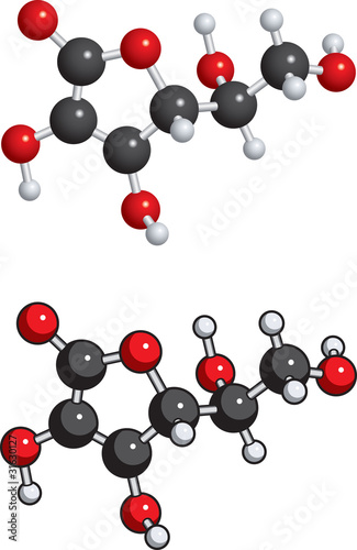 Ascorbic acid (vitamin-c) molecule