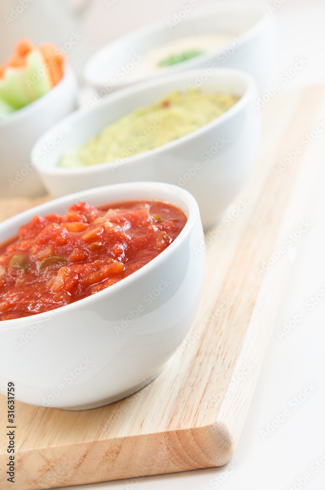 Salsa Guacamole and Hummus Dips Salsa Guacamole and Hummus Dips