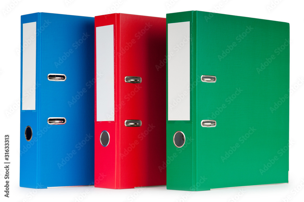 Office folders isolated on the white background Office folders isolated on the white background