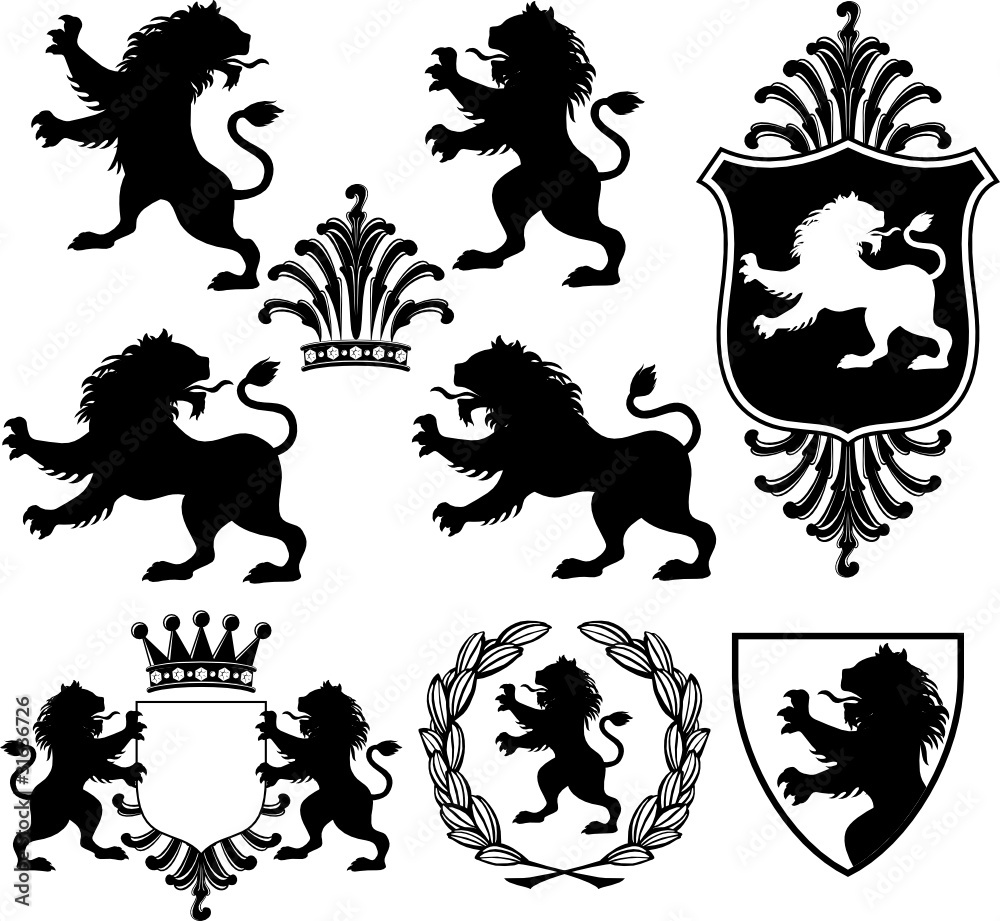 heraldry silhouettes