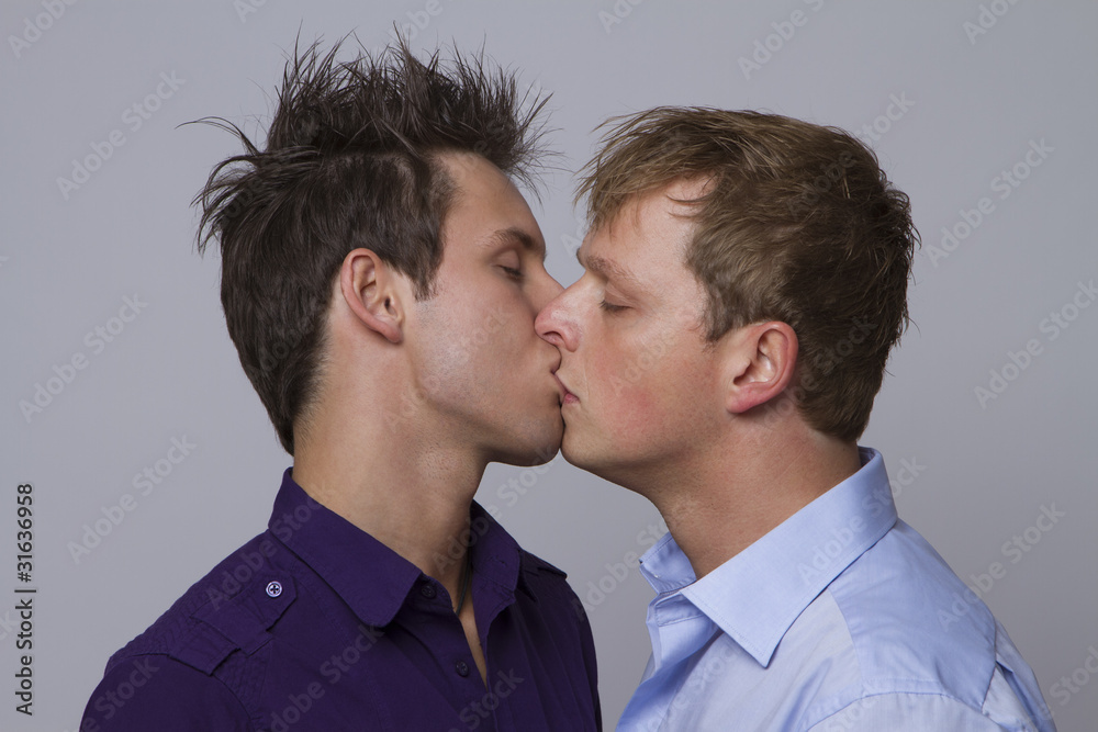 Two guys kissing Stock Photo | Adobe Stock