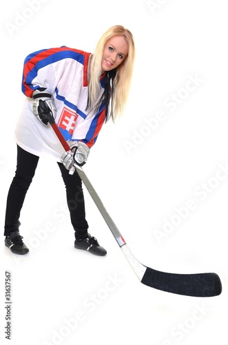 woman hockey player photo